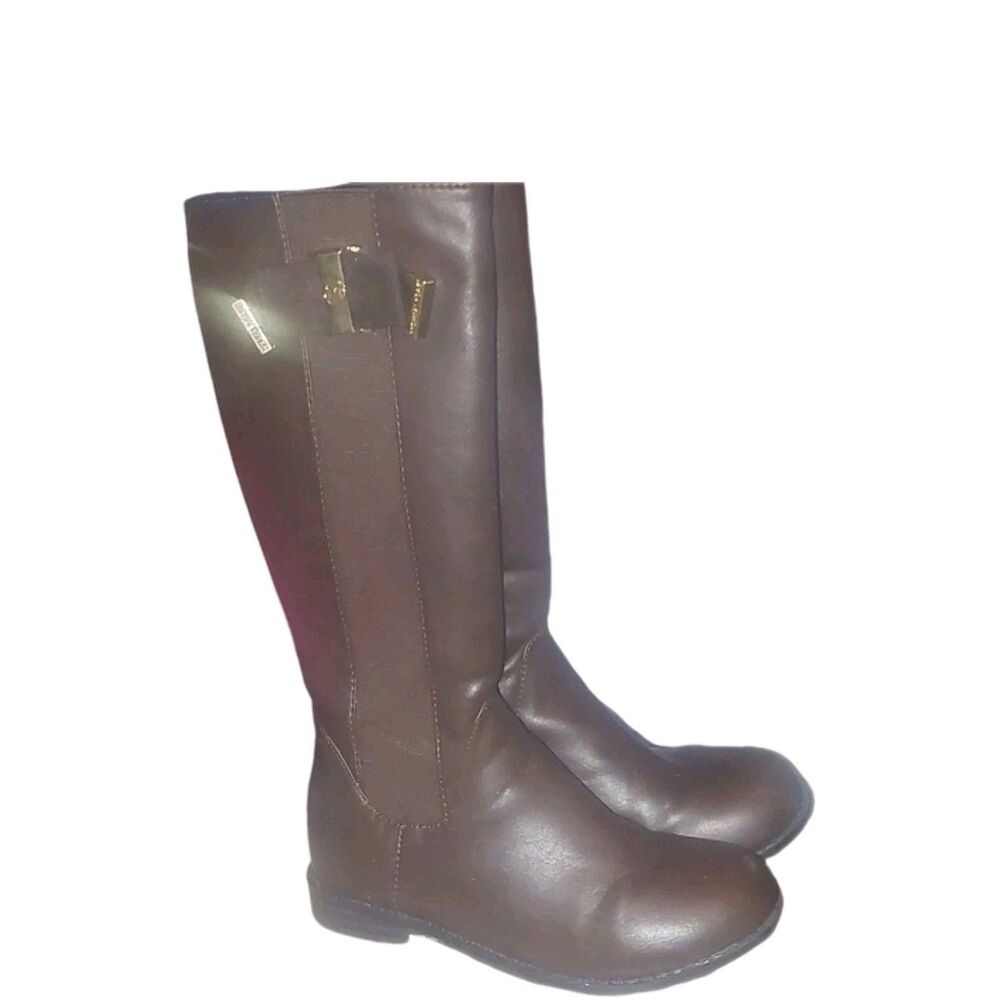 Michael Kors Size 11 Kids Boots Brown Leather Side Zipper